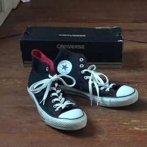 Like new size 10 Black Converse Hightops